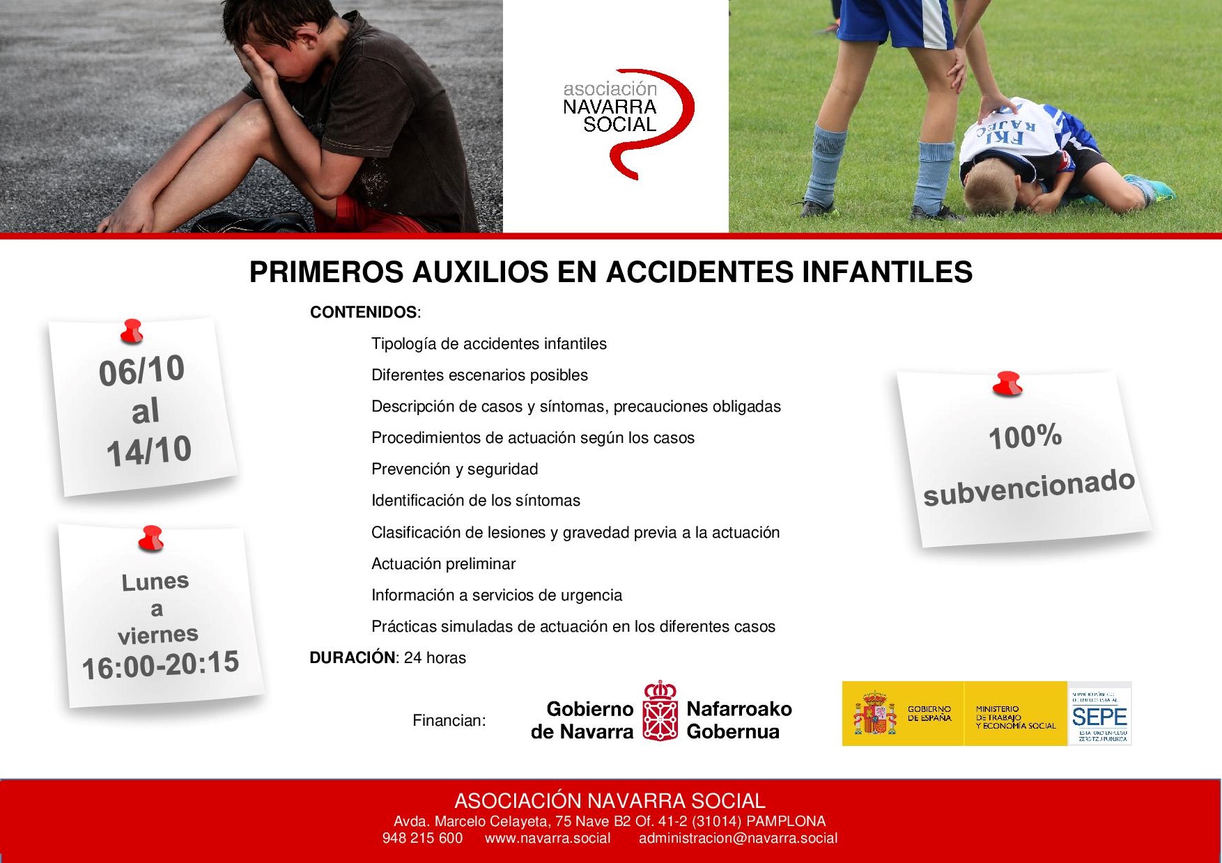Cartel PPAA Accidentes infantiles octubre
