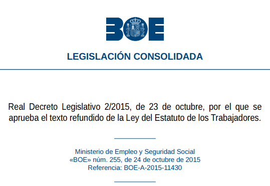 Estatuto de las personas trabajadoras (BOE Consolidado)