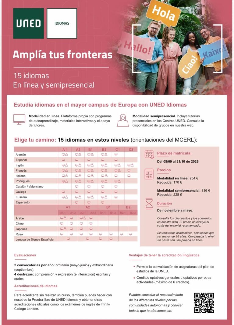 Lee más sobre el artículo 🌍 Amplía tus fronteras con UNED Idiomas