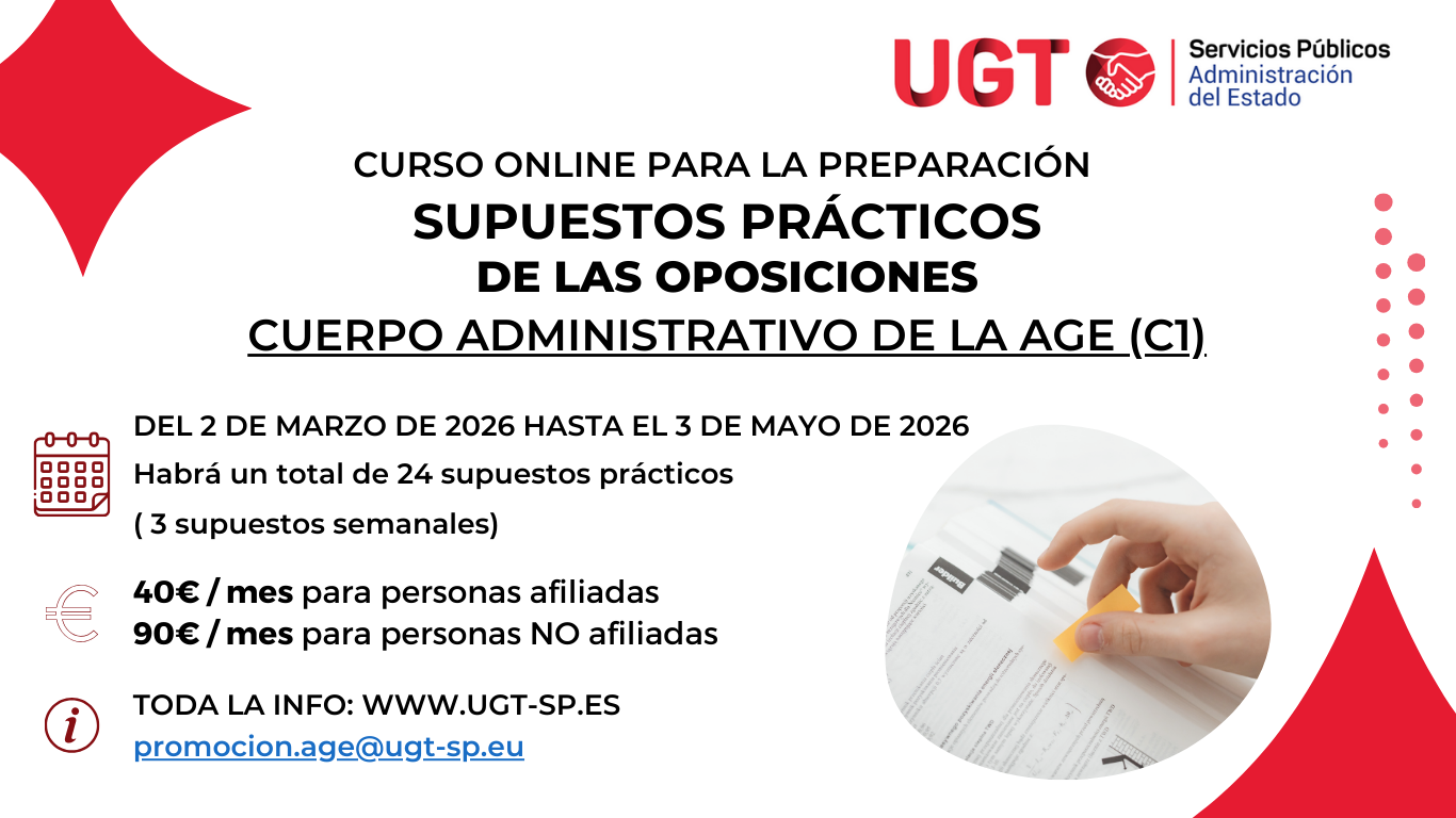 Curso online para la preparación de supuestos prácticos Cuerpo Administrativo de la AGE (C1)